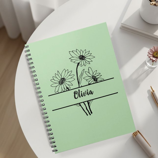 Caderno Espiral Daisy notebook personalized gift for girls (Criador carregado)