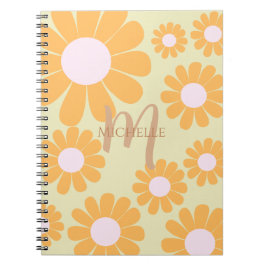 Caderno Espiral Daisy Orange Monograma