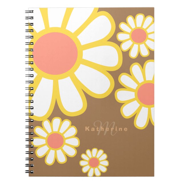 Caderno Espiral Daisy Simple Monograma Brown (Frente)