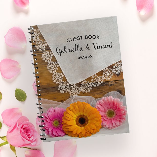 Caderno Espiral Daisy Trio e Lace Barn. (Criador carregado)