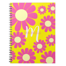 Caderno Espiral Daisy Yellow Cherry Monograma