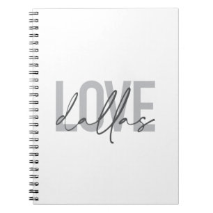 Caderno Espiral Dallas de amor design urbano, moderno, simples, mo