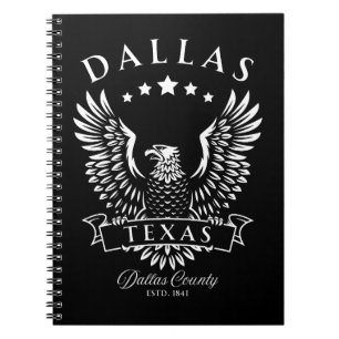 Caderno Espiral Dallas Texas Águia Vintage