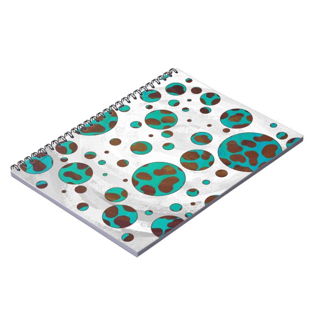 Caderno Espiral Dalmaciano Brown e Teal Impressão (Left Side)