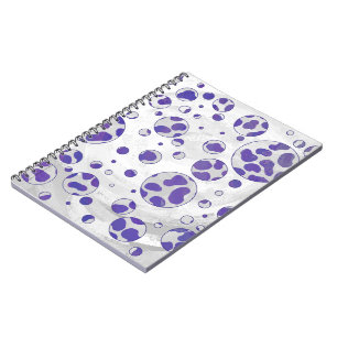 Caderno Espiral Dalmata Roxo e Branco de Bolinhas