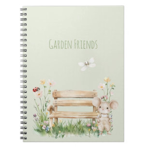 Caderno Espiral Dama do Jardim Libélula do Besouro Banco Jardim