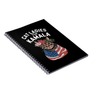 Caderno Espiral Damas dos Gatos Para Kamala Dama dos Gatos Harris