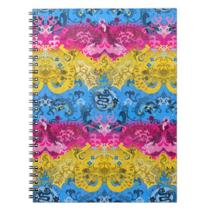 Caderno Espiral Damasco do Dragão Pansexual - Cores do Sinalizado