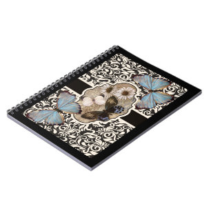 Caderno Espiral Damasco e Azul