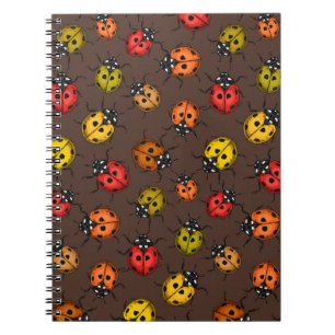 Caderno Espiral Damascos coloridos em castanho