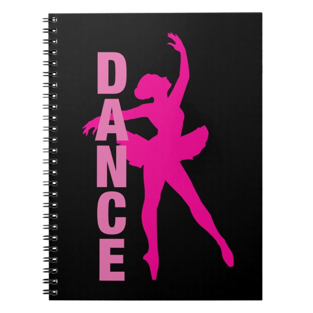 Caderno Espiral Dança Ballerina Rosa Quente (Frente)