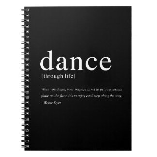 Caderno Espiral Dança com a vida, citações inspiradas