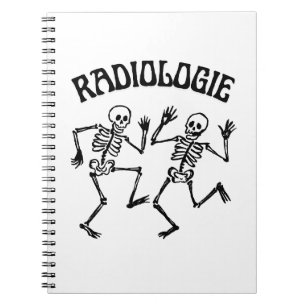 Caderno Espiral Dança de Esqueleto de Radiologia Humor Vintage