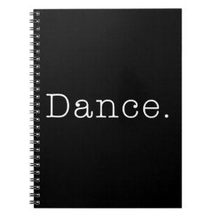 Caderno Espiral Dança. Modelo preto e branco das citações da dança