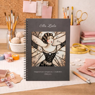 Caderno Espiral Dançar durante os Dias: Um Gracioso Planeador de V