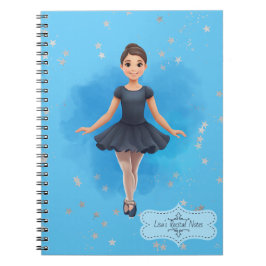 Caderno Espiral Dançarina de balé Azul da Menina