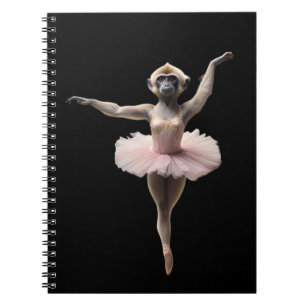 Caderno Espiral Dançarina De Balé De Macaco Gibbon Em Um Tutu,