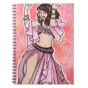 Caderno Espiral Dançarina de ventre rosa Habibi