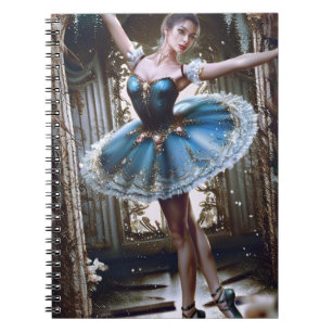 Caderno Espiral Dançarino balé num Tutu Azul
