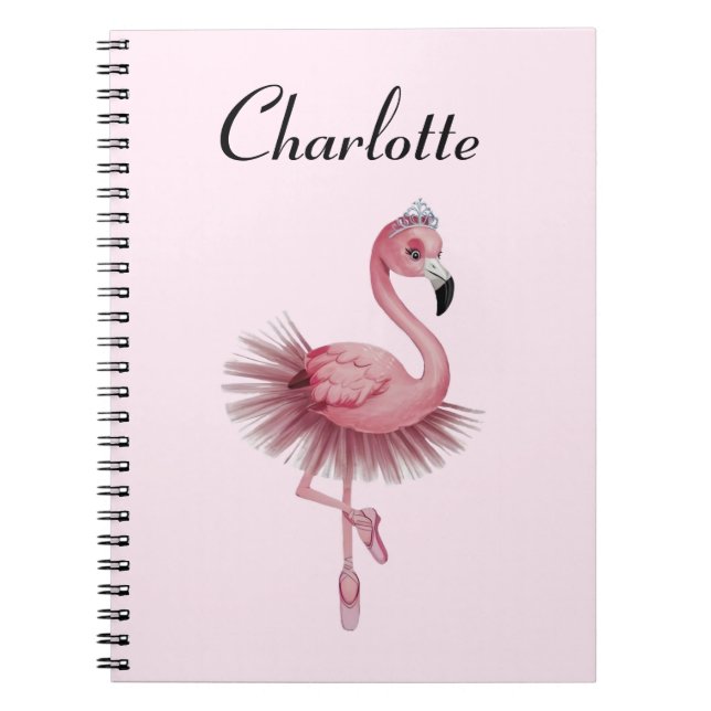 Caderno Espiral Dançarino de Balé Flamingo Personalizado (Frente)