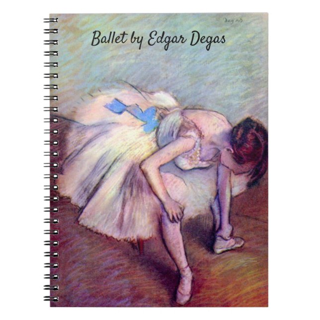 Caderno Espiral Dançarino sentado por Edgar Degas, Arte Balé de Vi (Frente)