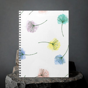 Caderno Espiral Dançarinos   Padrão Floral de Aquarela