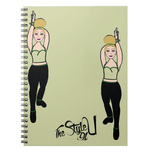 Caderno Espiral Dancer Mint / Black Notebook (Frente)