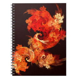 Caderno Espiral Dancing Firebirds Abstract Art Notebook