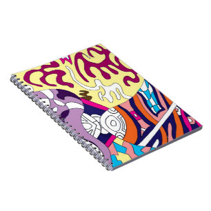 Caderno Espiral "Dancing Sky Reaching Hill" Abstrato Art