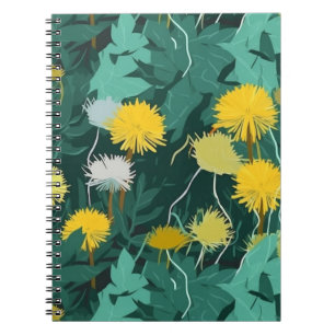 Caderno Espiral Dandeliões Amarelos de Verão