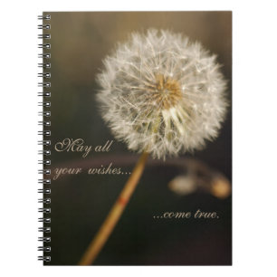 Caderno Espiral Dandelion Seed Head em tons castanhos