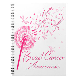 Caderno Espiral Dandelion Warrior Suporta Cancer da Mama na Esquad