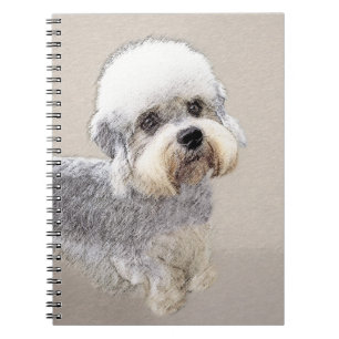 Caderno Espiral Dandie Dinmont Terrier Painting Original Dog Art
