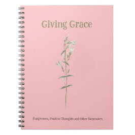 Caderno Espiral Dando à Grace Perdão Blush Rosa Wildflower