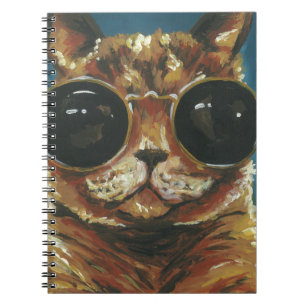Caderno Espiral Dapper Animal Gatinho De Óculos De Sol