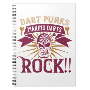 Caderno Espiral Dardos - Dart Punks Fazer Darts Rock!