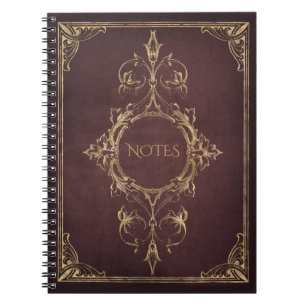 Caderno Espiral Dark Academia Vintage - Cobrir do Livro de Rolagem