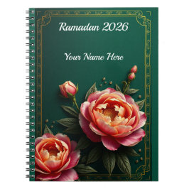 Caderno Espiral Dark Moody Floral Islamic