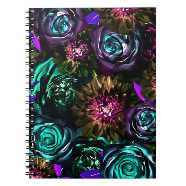 Caderno Espiral Dark Wonderland Bold Glamor Flor (Frente)