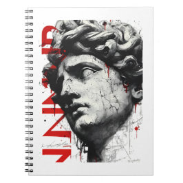 Caderno Espiral David Bust Edgy Arte de Rua Moderno