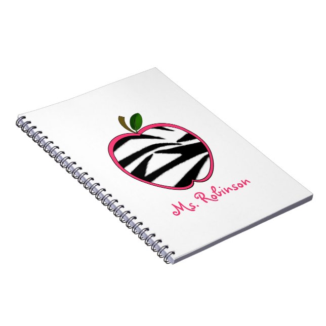 Caderno espiral de Apple da zebra para professores (Lado Direito)