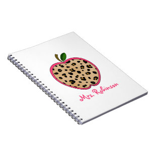 Caderno espiral de Apple do impressão do leopardo