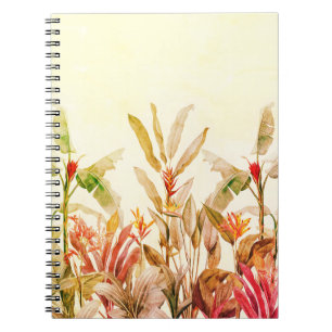 Caderno Espiral de Aquarela Botânica Tropical