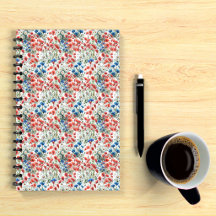 Caderno Espiral de Aquarela Flor Silvestre Papoula