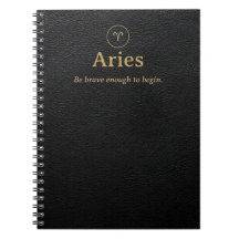 Caderno Espiral de Áries - Aparência de Couro Sint