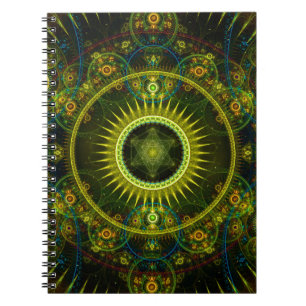 Caderno Espiral De "arte do Fractal da roda do Magick Metatron" -