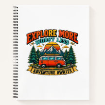 Caderno Espiral de Aventura Retro Camping