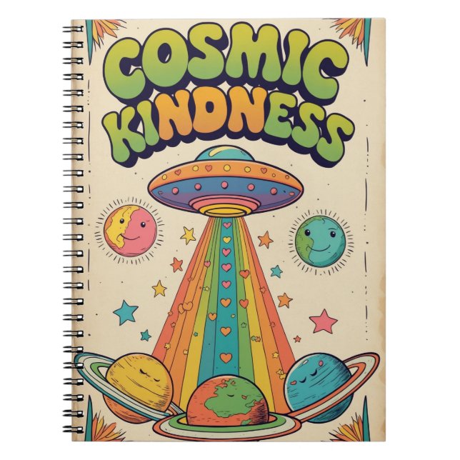 Caderno Espiral de Bondade Cósmica | Espaço Fofo (Frente)