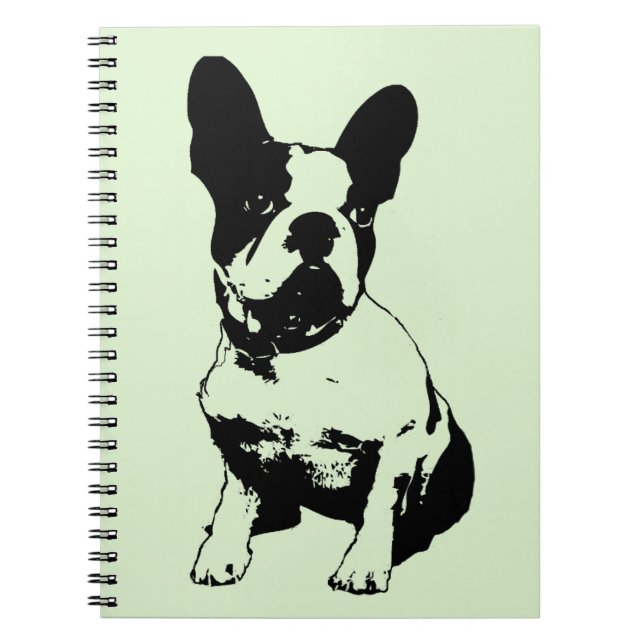 Caderno espiral de buldogue francês (Frente)