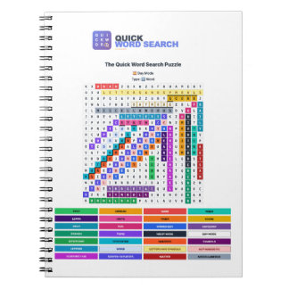 Caderno Espiral de Busca de Palavras Rápida Modo D